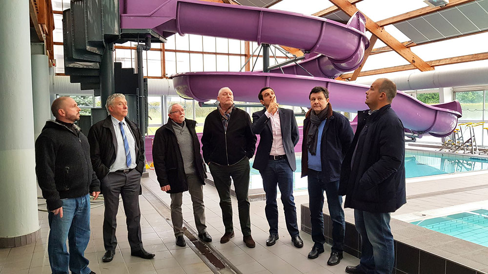 visite des travaux de la piscine